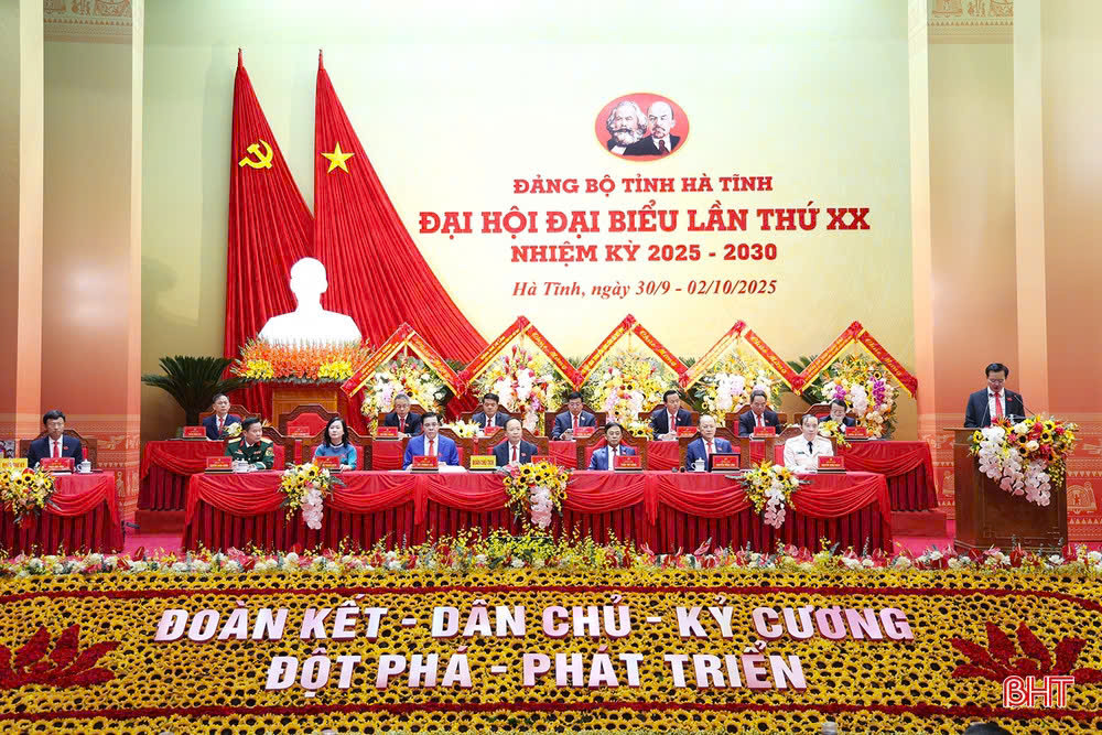 Thông tin nhanh về kết quả Đại hội đại biểu Đảng bộ tỉnh Hà Tĩnh lần thứ XX, nhiệm kỳ 2025 - 2030