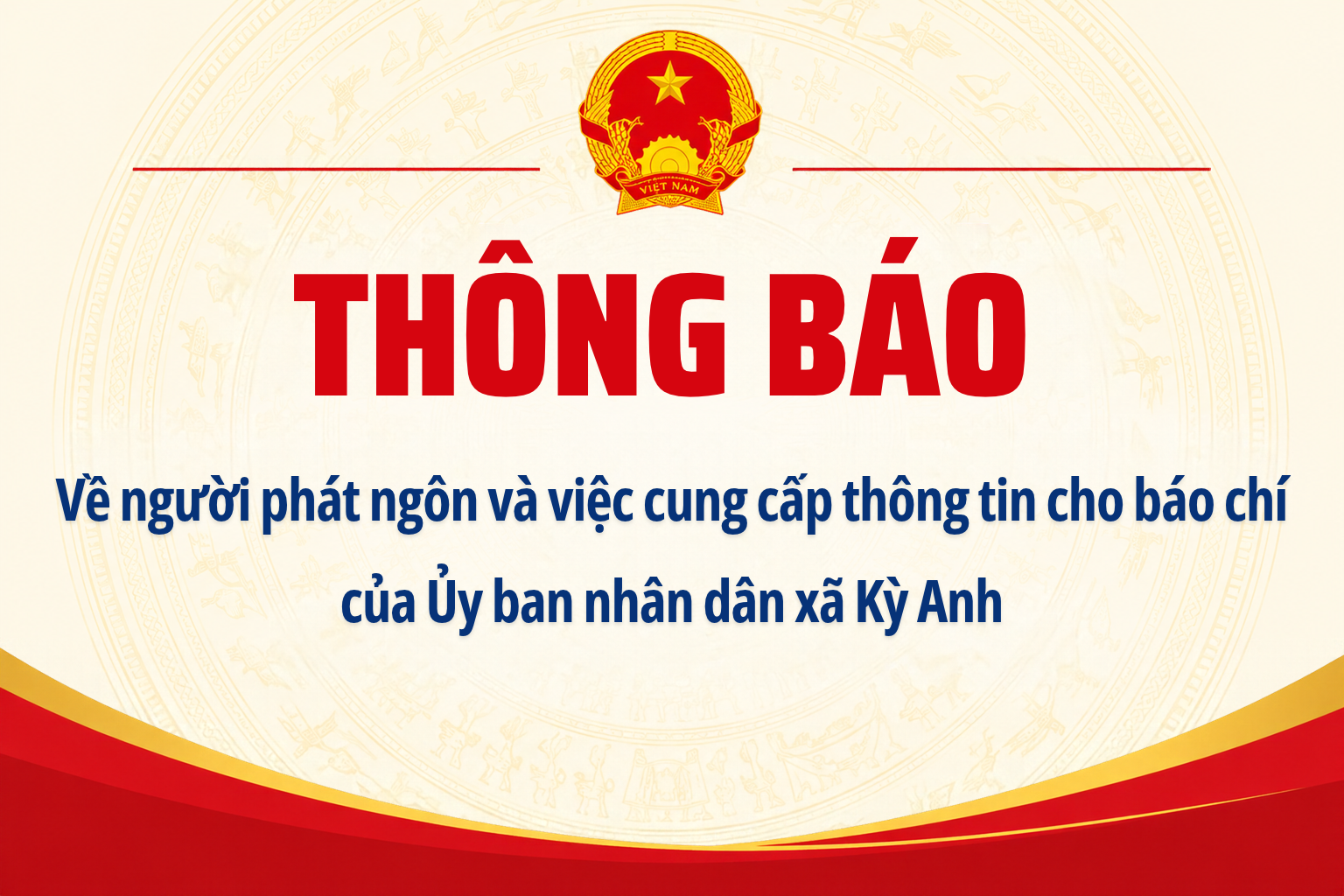 Thông báo về người phát ngôn và việc cung cấp thông tin cho báo chí của Ủy ban nhân dân xã Kỳ Anh