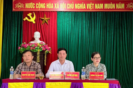 Đảng ủy xã Kỳ Anh  tổ chức làm việc nghe và cho ý kiến về tình hình thực hiện nhiệm vụ tại các thôn Kỳ Tiến, Quyết Tiến, Tứ Yên và Tân Tiến. 