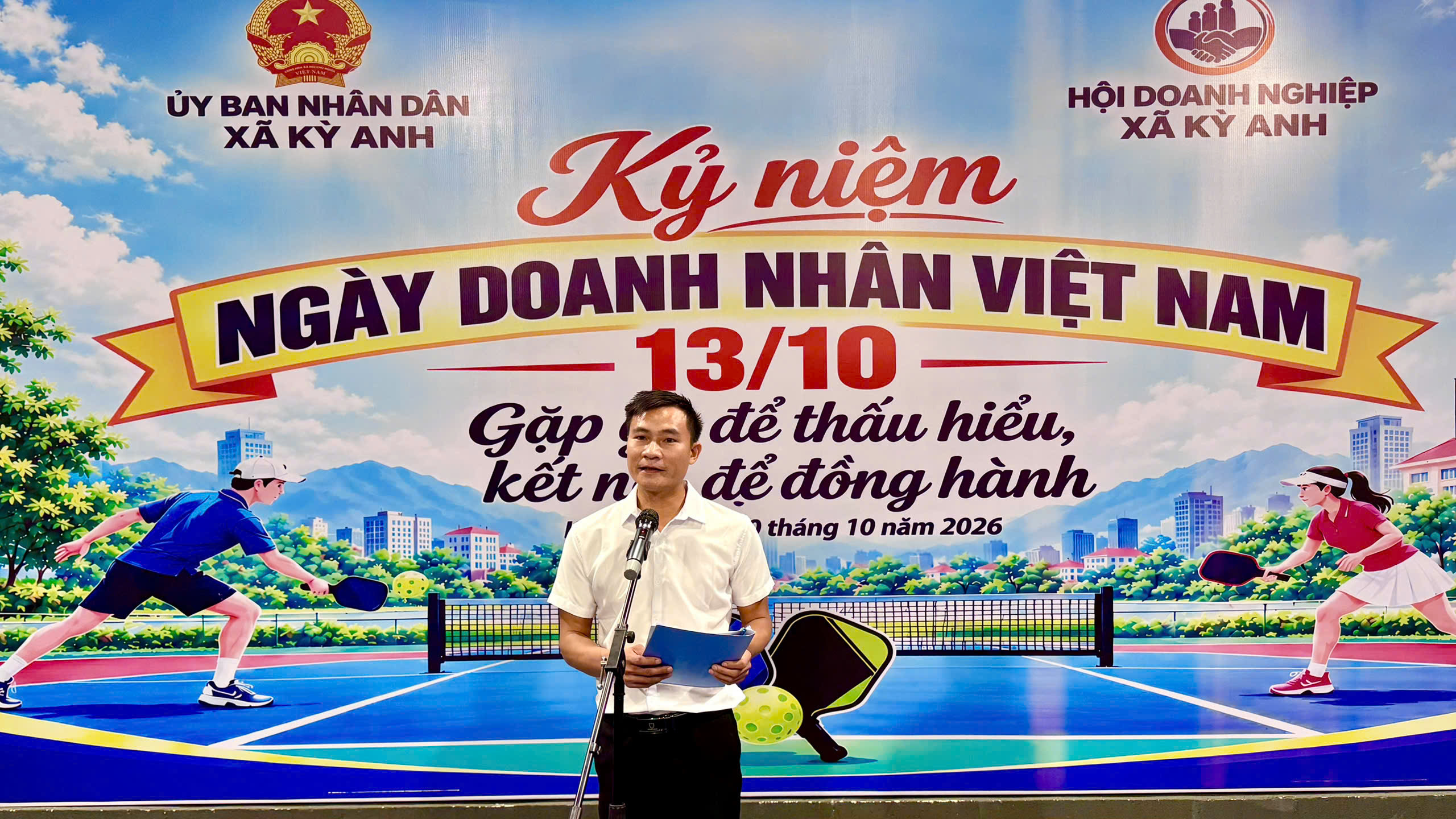 Sôi nổi giải Pickleball chào mừng ngày Doanh nhân Việt nam 13/10 tại xã Kỳ Anh