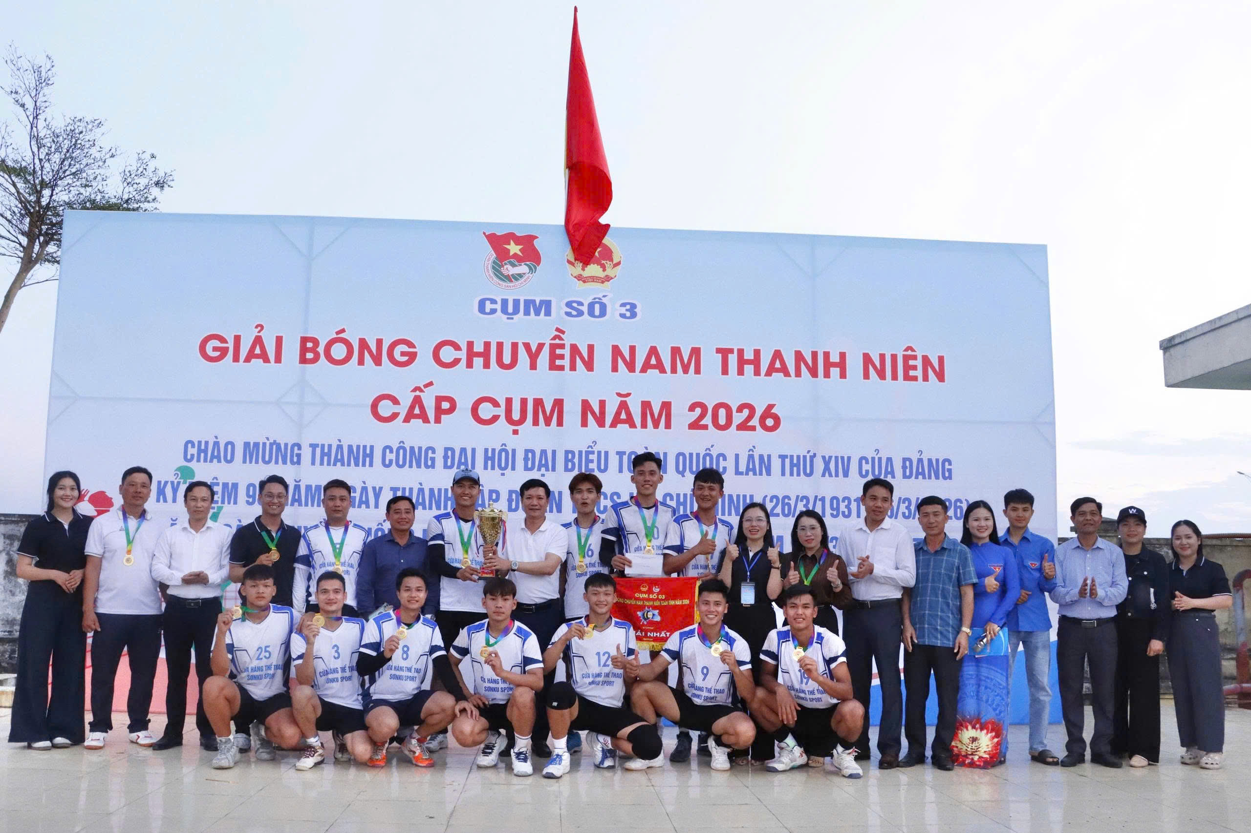 Xã Kỳ Anh vô địch Giải bóng chuyền nam thanh niên toàn tỉnh Cụm số 3 năm 2026 