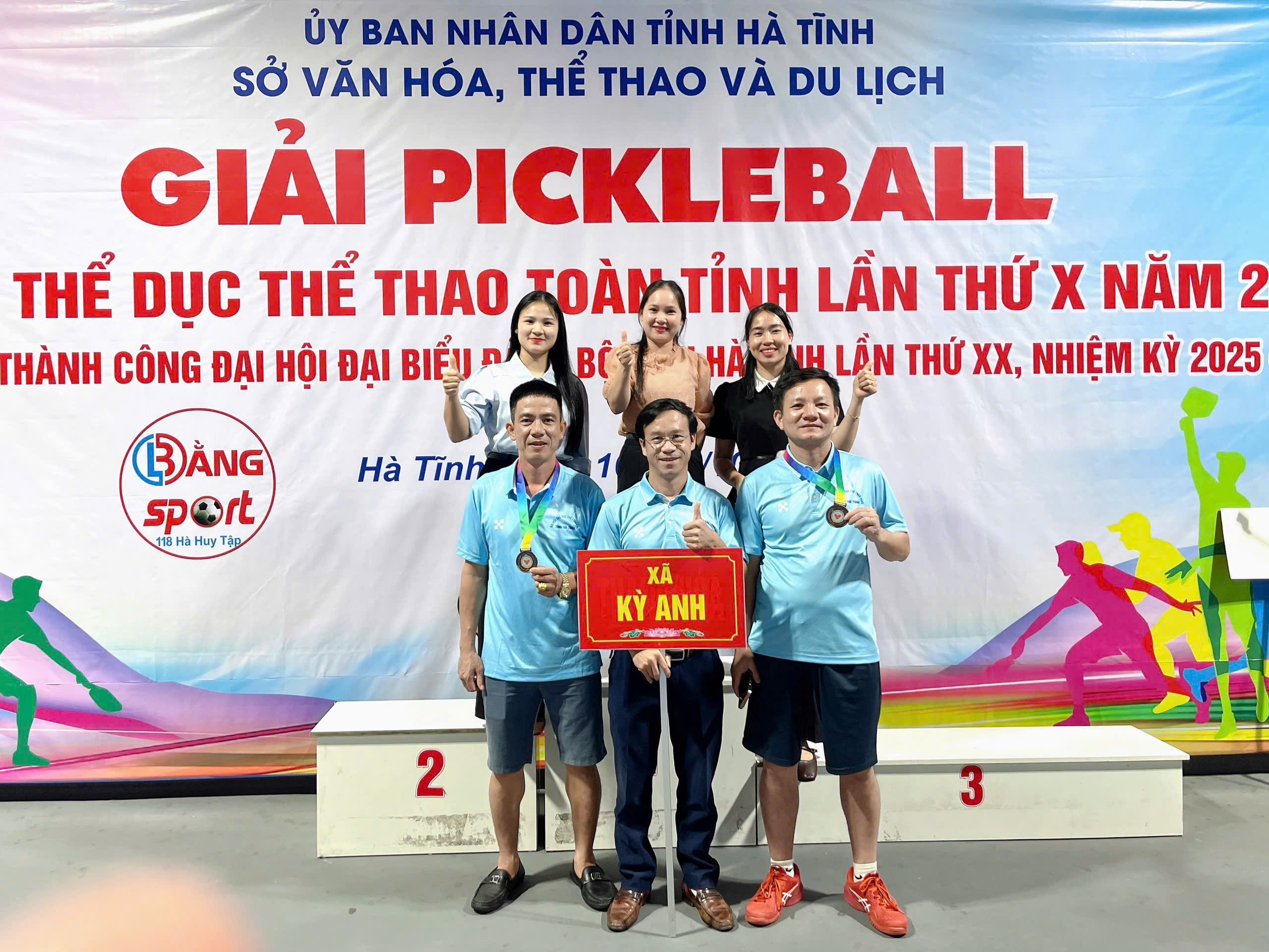 Đội tuyển đôi nam Pickleball xã Kỳ Anh đạt giải Ba tại Giải Pickleball Đại hội Thể dục Thể thao toàn tỉnh lần thứ X năm 2025 