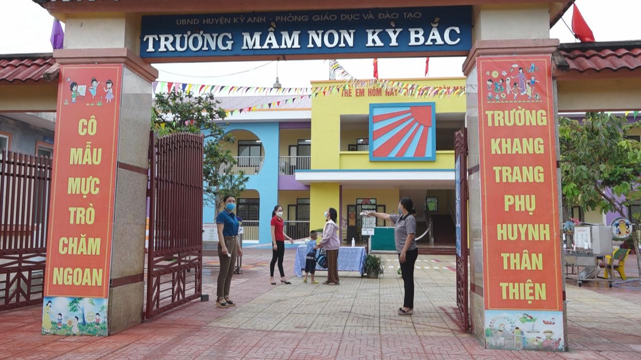 Kỳ Anh: 5.500 học sinh Mầm non trở lại trường học