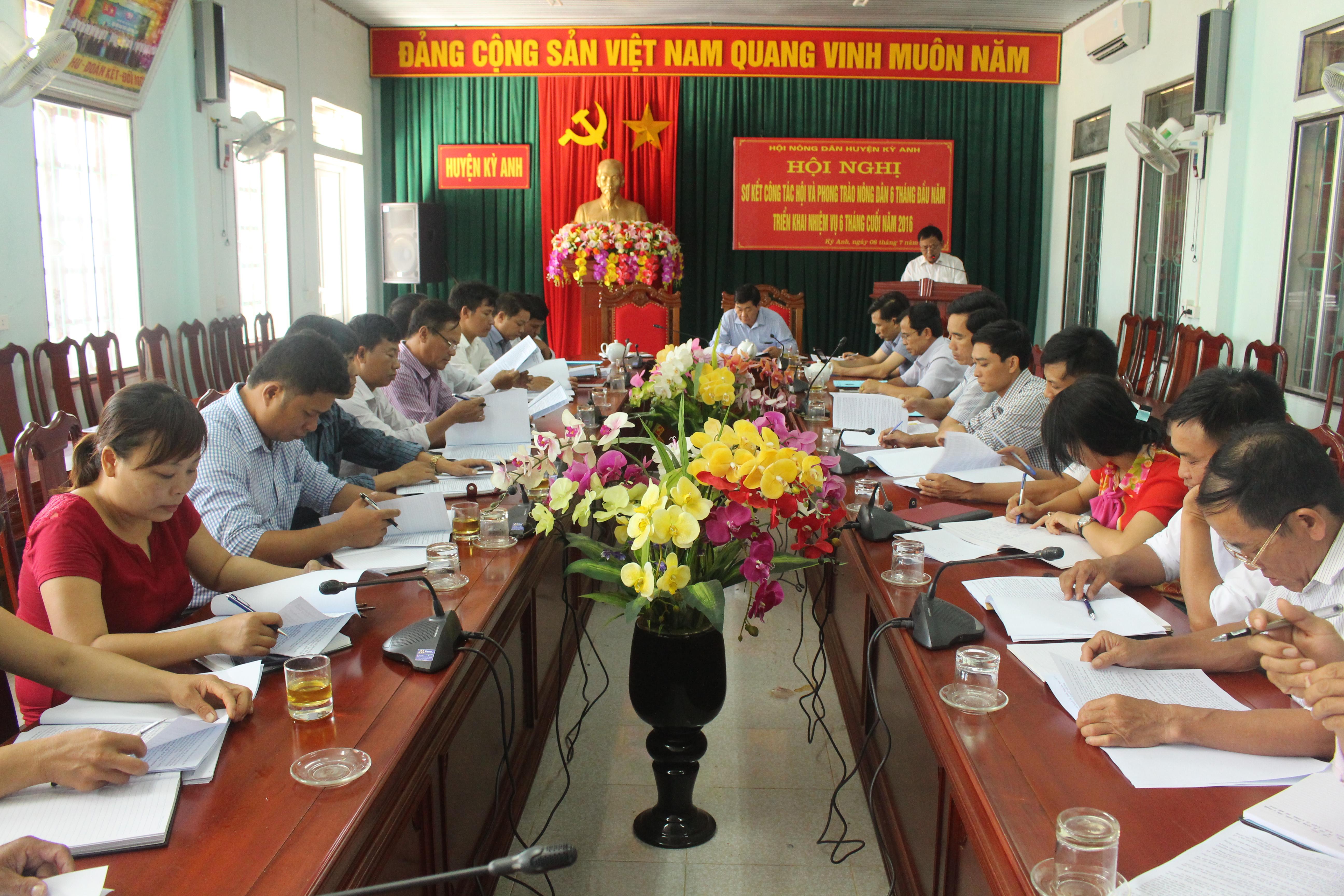 Hội Nông dân huyện Kỳ Anh: Hội nghị sơ kết công tác hội 6 tháng đầu năm và triển khai nhiệm vụ 6 tháng cuối năm 2016.
