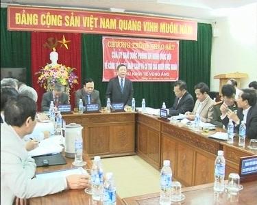 Đoàn Hội đồng Quốc phòng – An Ninh Quốc hội do Phó chủ tịch Quốc Hội Huỳnh Ngọc Sơn dẫn đầu đã có chuyến khảo sát việc thực hiện chính sách, pháp luật tại khu kinh tế Vũng áng