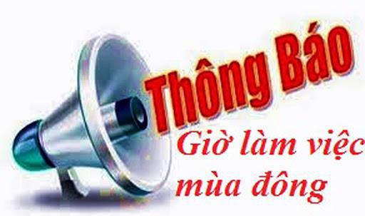 Thông báo về thời gian làm việc mùa đông