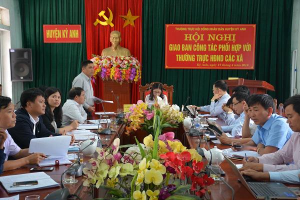 Thường trực HĐND huyện Kỳ Anh: Giao ban công tác phối hợp với Thường trực  HĐND các xã.