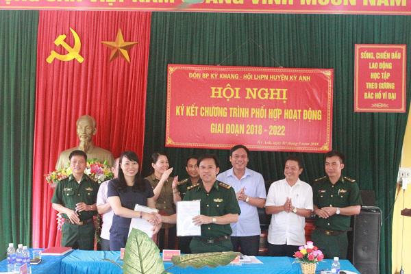 Đồn Biên phòng Kỳ Khang, Hội LHPN huyện Kỳ Anh: Ký kết chương trình phối hợp hoạt động giai đoạn 2018 -2022.