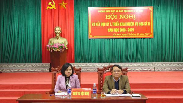 Phòng giáo dục và đào tạo huyện Kỳ Anh: Hội nghị sơ kết học kỳ I, triển khai nhiệm vụ học kỳ II năm học 2018 - 2019
