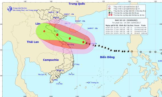 Công điện khẩn của Ban Thường vụ Huyện ủy về phòng chống cơn Bão số 10