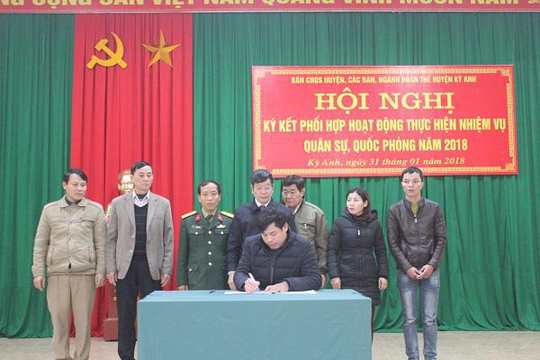 Ban Chỉ huy Quân sự huyện Kỳ Anh: Tổng kết chương trình phối hợp thực hiện nhiệm vụ Quân sự - Quốc phòng năm 2017, triển khai phương hướng, nhiệm vụ năm 2018.