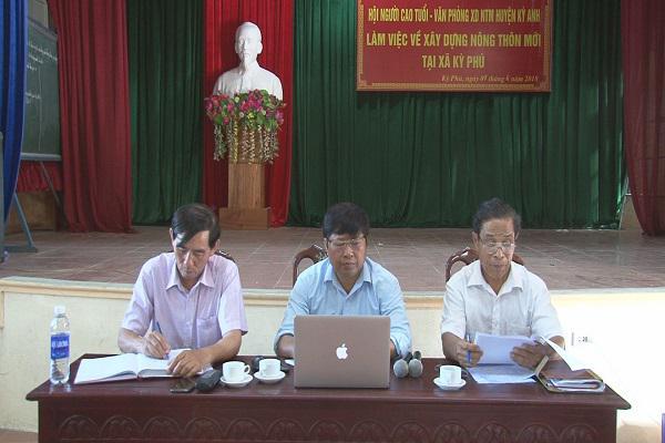 Hội Người Cao Tuổi- Văn phòng xây dựng Nông thôn mới huyện Kỳ Anh: Làm việc với xã Kỳ Phú về xây dựng Nông thôn mới.