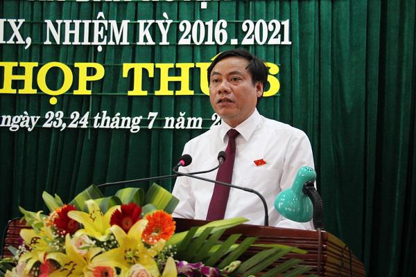 Phát biểu bế mạc Kỳ họp thứ 6, HĐND huyện Kỳ Anh khóa XIX, nhiệm kỳ 2016- 2021 của đồng chí Nguyễn Tiến Hùng, Phó Bí thư Thường trực Huyện ủy, Chủ tịch HĐND  huyện.