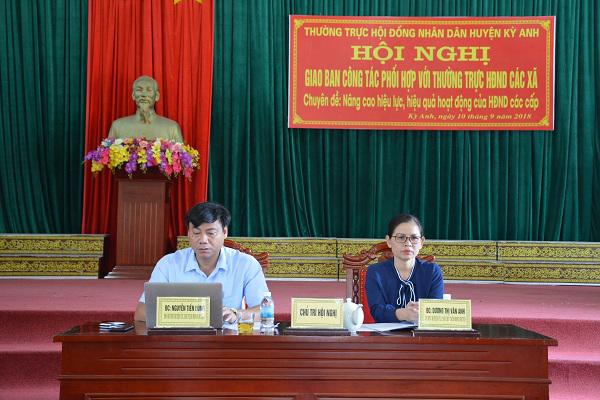 Thường trực HĐND huyện Kỳ Anh giao ban công tác phối hợp Thường trực HĐND các xã, chuyên đề: nâng cao hiệu quả hoạt động của HĐND các với cấp.