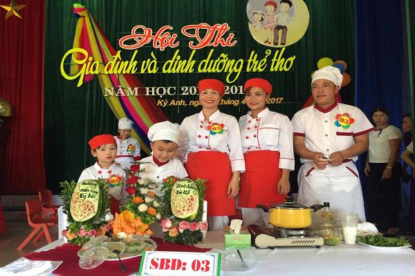 Các Trường Mầm non Cụm vùng ngoài 1 – huyện Kỳ Anh: Tổ chức hội thi “ Gia đình dinh dưỡng và trẻ thơ”.