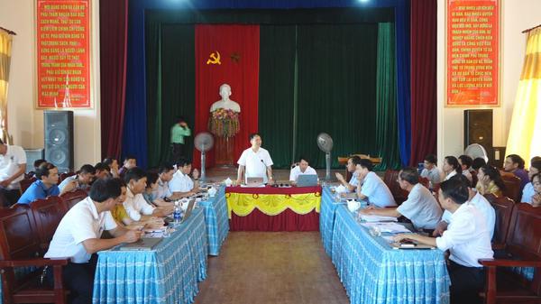 Thường Trực huyện uỷ làm việc với Ban chấp hành Đảng ủy xã Kỳ Thọ về thực hiện chương trình MTQG xây dựng Nông thôn mới