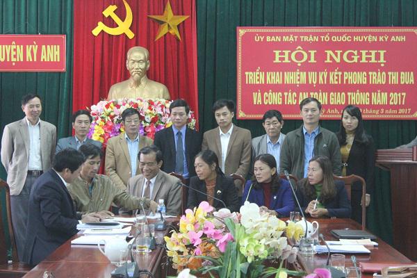 Uỷ ban Mặt trận Tổ quốc huyện Kỳ Anh: Triển khai nhiệm vụ ký kết phong trào thi đua và công tác đảm bảo An toàn giao thông năm 2017.