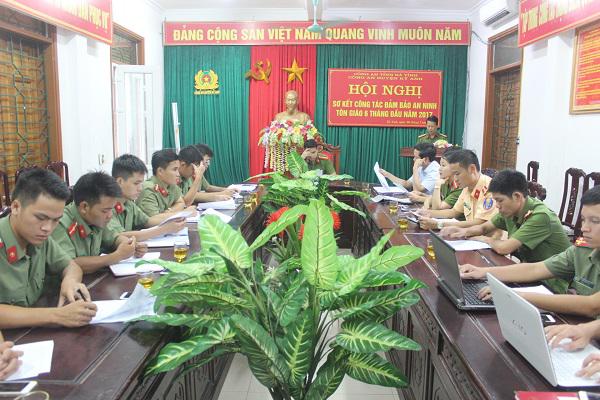 Công an huyện Kỳ Anh: Sơ kết công tác đảm bảo an ninh Tôn giáo 6 tháng đầu năm và triển khai nhiệm vụ  trọng tâm 6 tháng cuối năm 2017.
